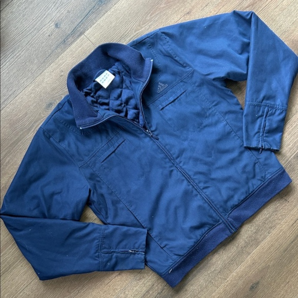 adidas Navy Blue Bomber Zip Jacket !! Large